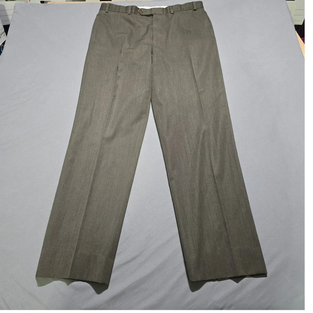 Brooks Brothers 346 Dress Pants Mens 36x32   100% Wool Flat Front Trousers